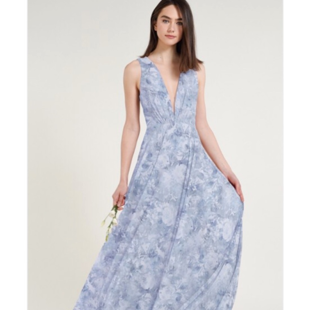 Jenny Yoo Ryan Print Bridesmaid Dress- Blue Multi